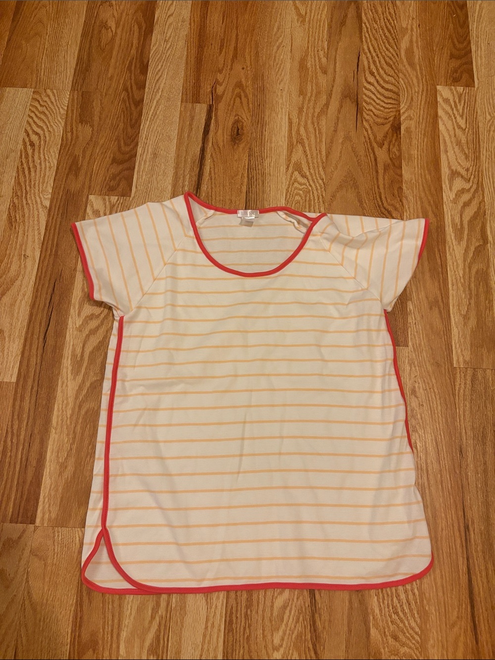 LAKE Pima Cotton Pajama Top orange & pink